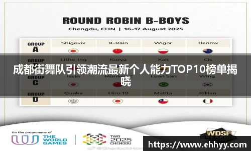 成都街舞队引领潮流最新个人能力TOP10榜单揭晓